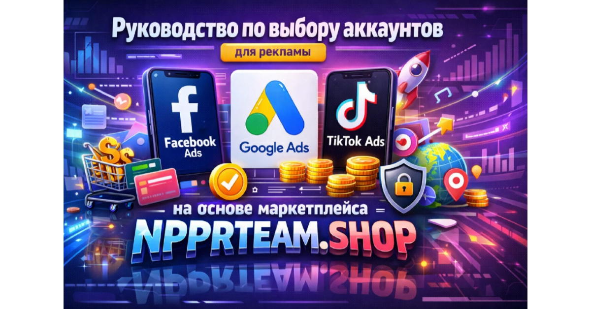 Руководство по выбору аккаунтов для рекламы Facebook Ads / Google Ads / TikTok Ads на основе маркетплейса NPPRTEAM.SHOP